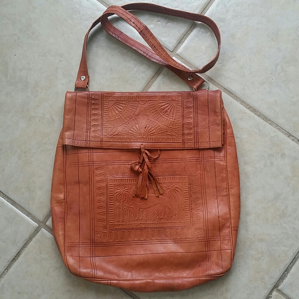 Tooled Vintage Soft Leather Bag
